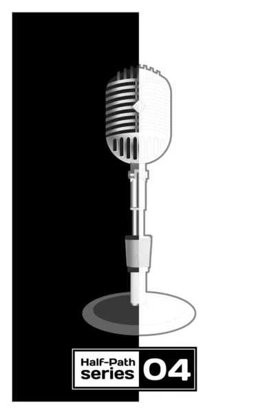 Retro Mikrofon — Stok Vektör