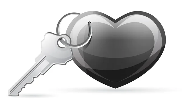 Heart with key — Stock Vector