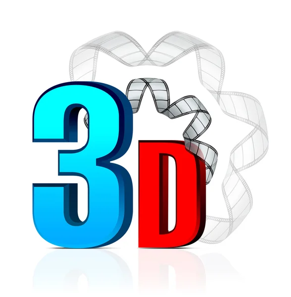 3D cinema met Filmstrip — Stockvector