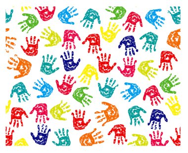 Seamless pattern, prints of hands clipart