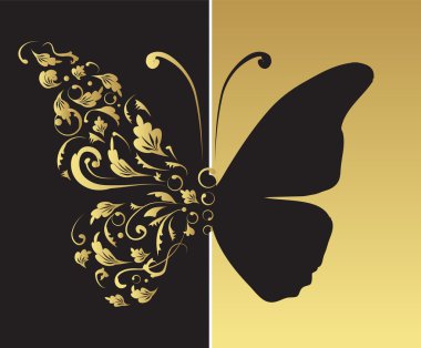 Butterfly, ornate for your design clipart