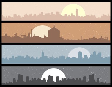 Cityscape background, urban art clipart