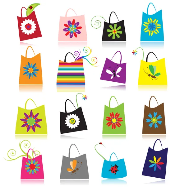 Conjunto de sacos de compras —  Vetores de Stock