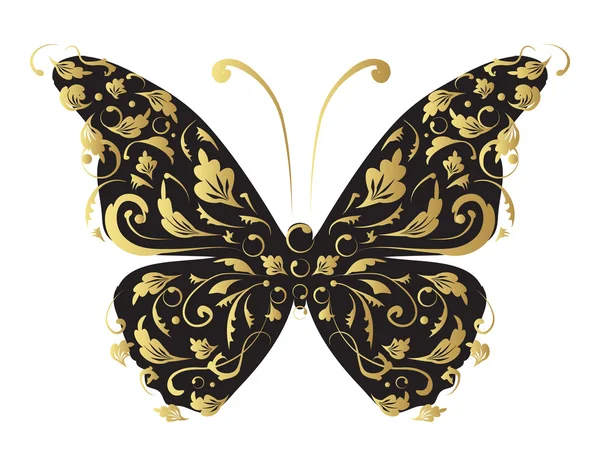 Farfalla, ornata per il tuo design — Vettoriale Stock