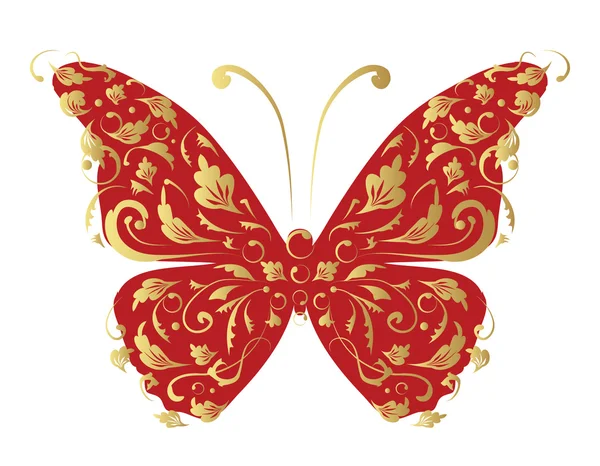 Farfalla, ornata per il tuo design — Vettoriale Stock