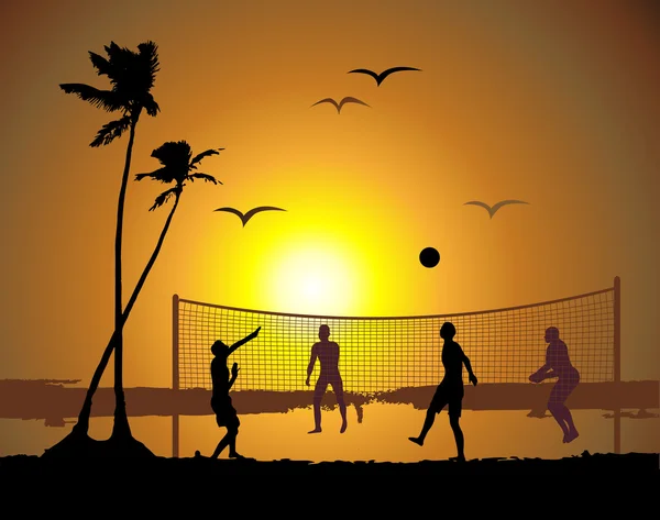 Voleibol playa — Vector de stock