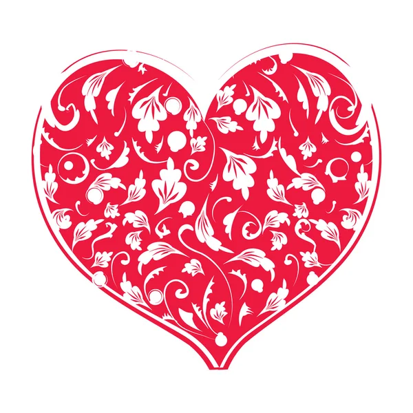 Floral σχήμα καρδιάς για το σχεδιασμό σας — Διανυσματικό Αρχείο
