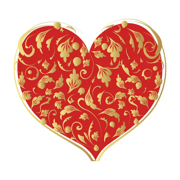 Floral σχήμα καρδιάς για το σχεδιασμό σας — Διανυσματικό Αρχείο