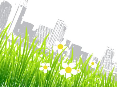 Spring in the city, flowers clipart