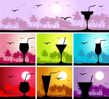 Cocktail party on the beach clipart