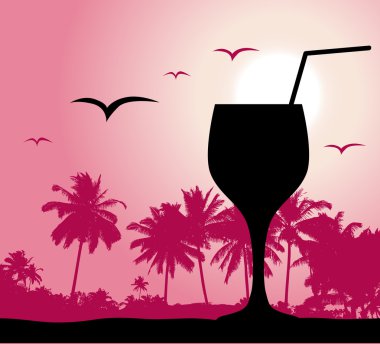 Coctail party on the beach clipart