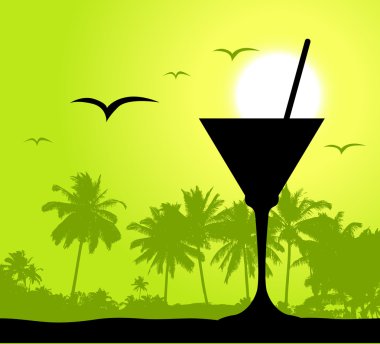 Coctail party on the beach clipart