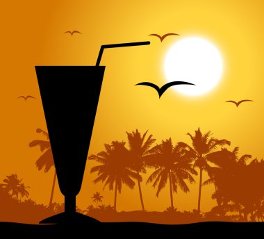 Coctail party on the beach clipart