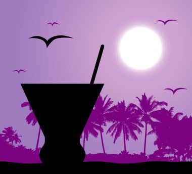 Coctail party on the beach clipart