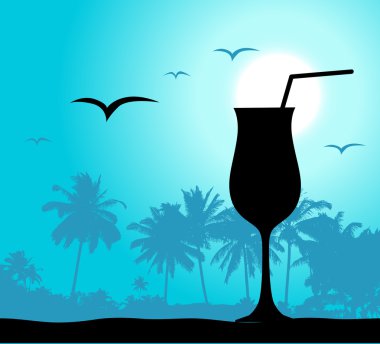 Coctail party on the beach clipart