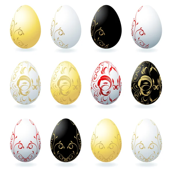 Easter eggs collection — Stock Vector