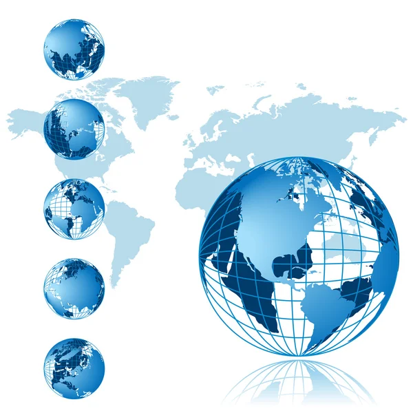 Mapa do mundo, série globo 3D — Vetor de Stock
