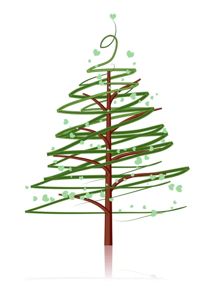 Pine tree isolated on white — Stock Vector