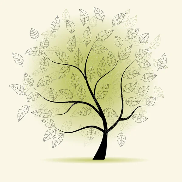 아름답게 설계 된 미술 나무 — 스톡 벡터