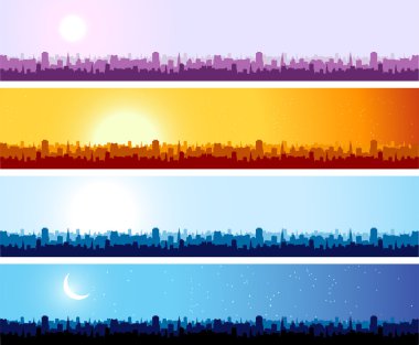 Cityscape background, urban art clipart