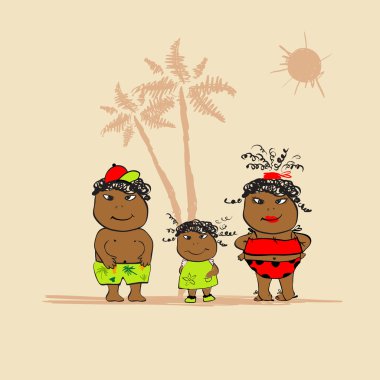 Family travel, summer holiday clipart