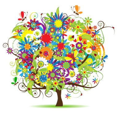 Floral tree beautiful clipart