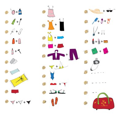 List of clothes for travel clipart