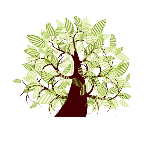 Art tree beautiful for your design — Stock Vector