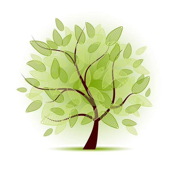 Καλλιτεχνικό δέντρο όμορφο για το σχεδιασμό σας — Διανυσματικό Αρχείο