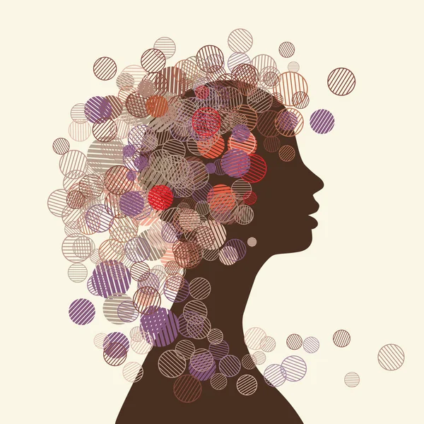 Woman face silhouette for your design — Stock Vector
