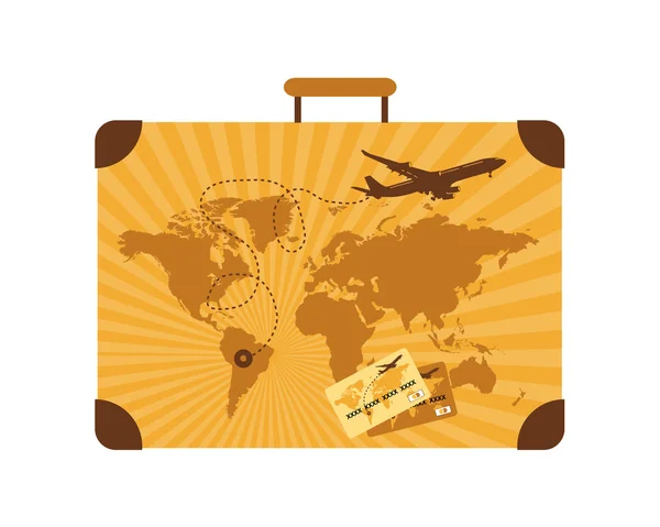 Nyári utazási, bőrönd — Stock Vector