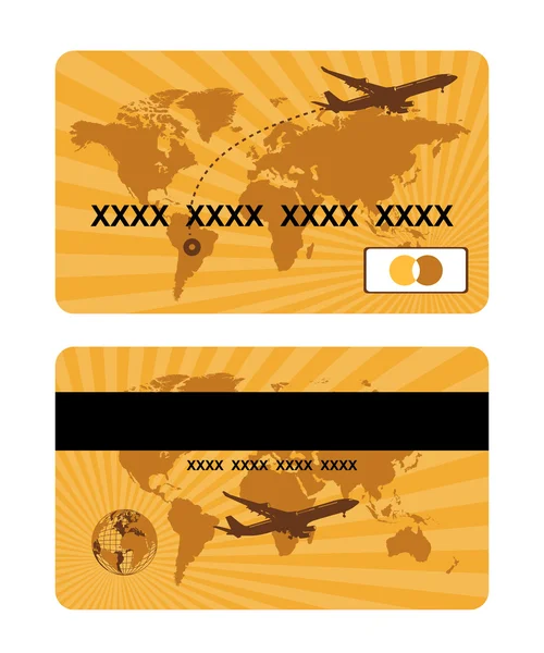 Diseño de tarjeta bancaria, viajes por el mundo — Archivo Imágenes Vectoriales