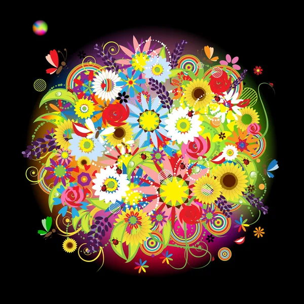 Bouquet floral magnifique pour votre design — Image vectorielle