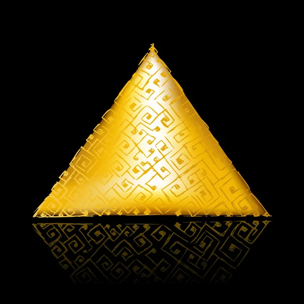 Goldene Pyramide auf Schwarz — Stockvektor