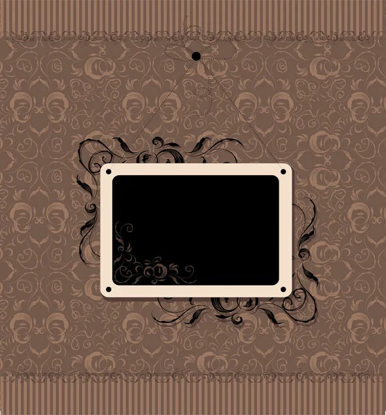 Vintage frame with seamless wallpaper — Stock Vector