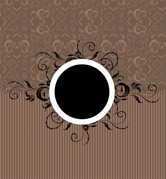 Vintage frame with seamless wallpaper — Stock Vector