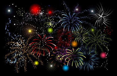 Fireworks, holiday night clipart