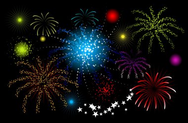 Fireworks, holiday night clipart