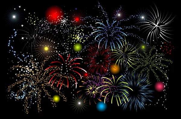 Fireworks, holiday night — Stock Vector