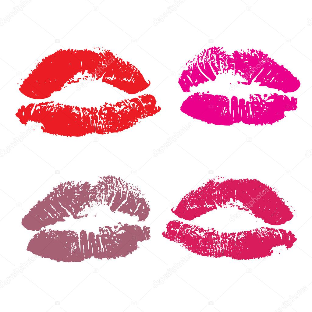 Lips Kiss Colored — Stock Vector © Kudryashka 3384290