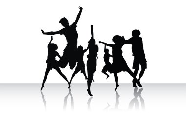 Group of peoples in dance clipart