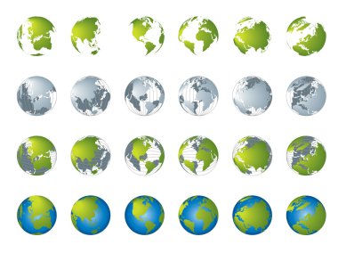 World map, 3D globe series clipart