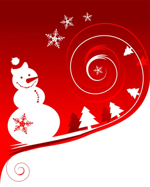 Szczęśliwy bałwan, kartka świąteczna — Wektor stockowy