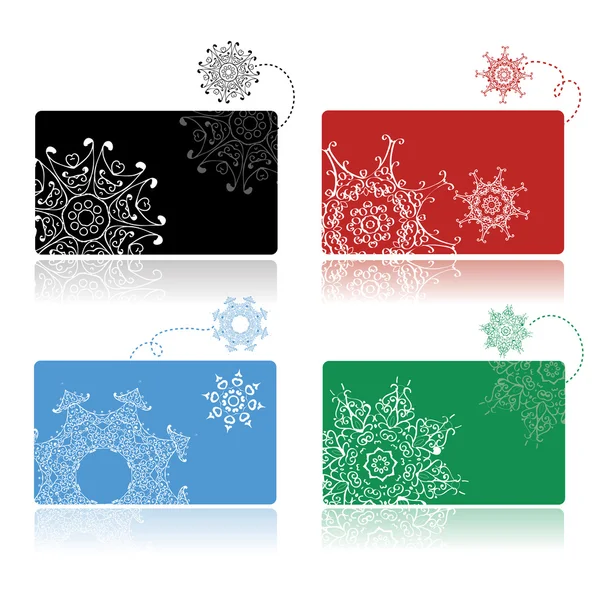 Christmas shopping, set of credit cards — Stock Vector