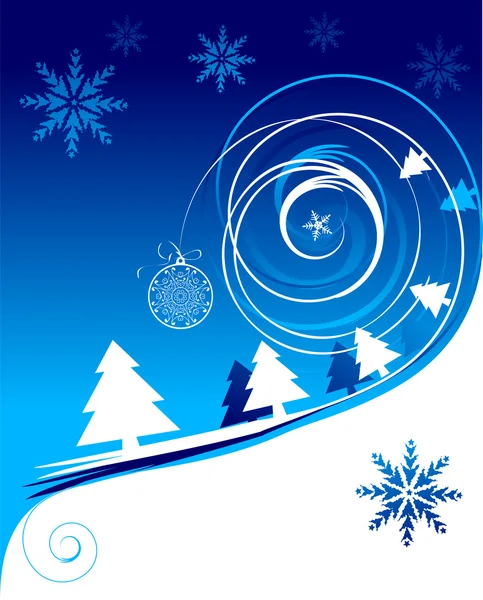 Winterurlaub, Weihnachtskarte — Stockvektor