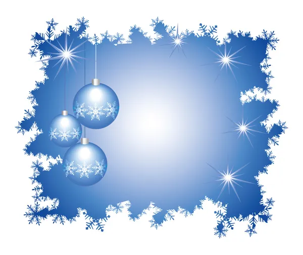 Cadre de célébration décoré par des sphères de verre du Nouvel An — Image vectorielle