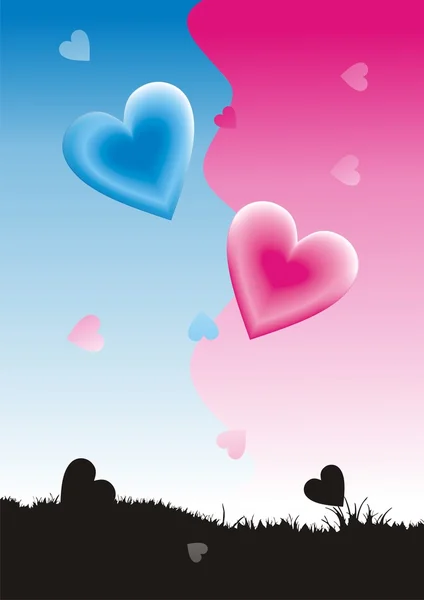 Valentine card. Heart shape — Stock Vector