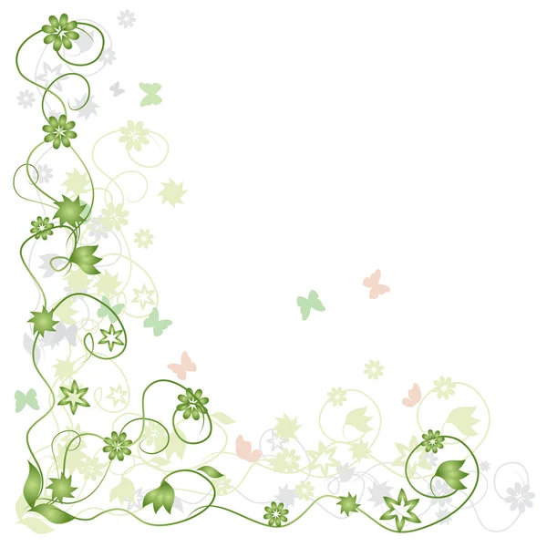 緑の花のフレーム — ストックベクタ
