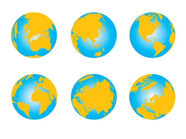 Kaart van de wereld, 3d globe-serie — Stockvector