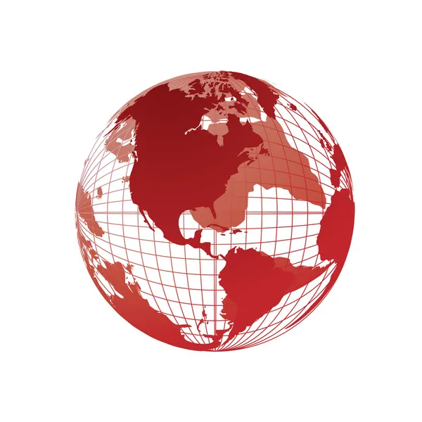 世界地図の 3 d 地球儀 — ストックベクタ